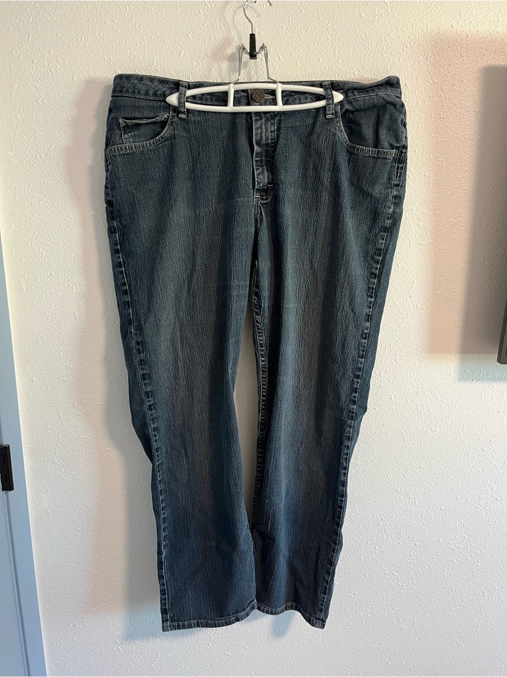 Lee Women's Straight-Leg Jeans Size 20W *Note fraying under button, see pics